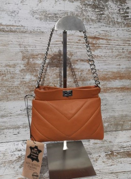 Bandolera-Crossbody Acolchado de Piel Genuina